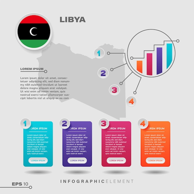 Vector elemento de infografía de gráfico de libia