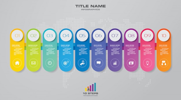 Elemento de infografía gráfico de línea de tiempo.