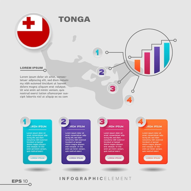 Vector elemento de infografía de gráfico de tonga