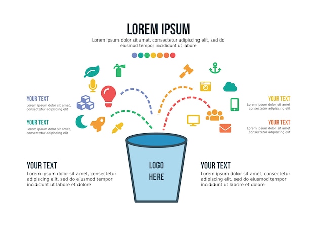 Elemento de infografía icónico y plantilla de presentación