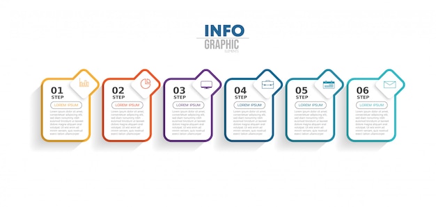 Elemento de infografía con iconos y opciones o pasos.