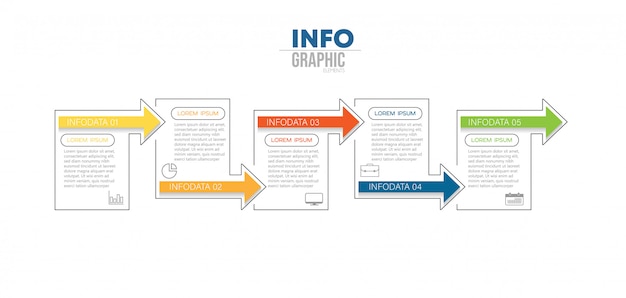 Elemento de infografía con iconos y opciones o pasos.