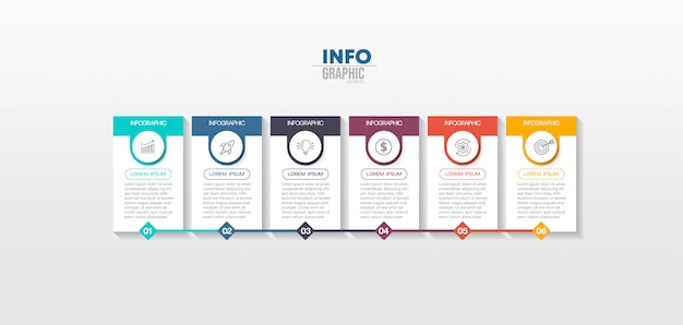 Elemento de infografía con ilustración de pasos