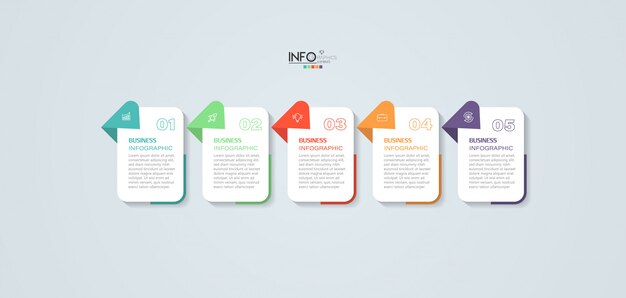 Elemento de infografía con pasos. se puede utilizar para procesos, presentaciones, diagramas, diseño de flujo de trabajo, gráficos de información, diseño web.