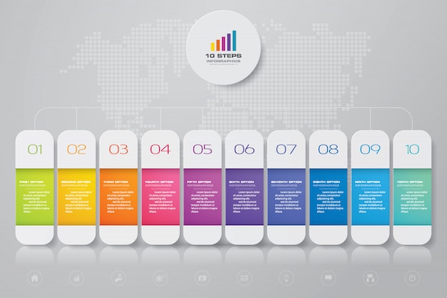 Elemento de infografías de línea de tiempo