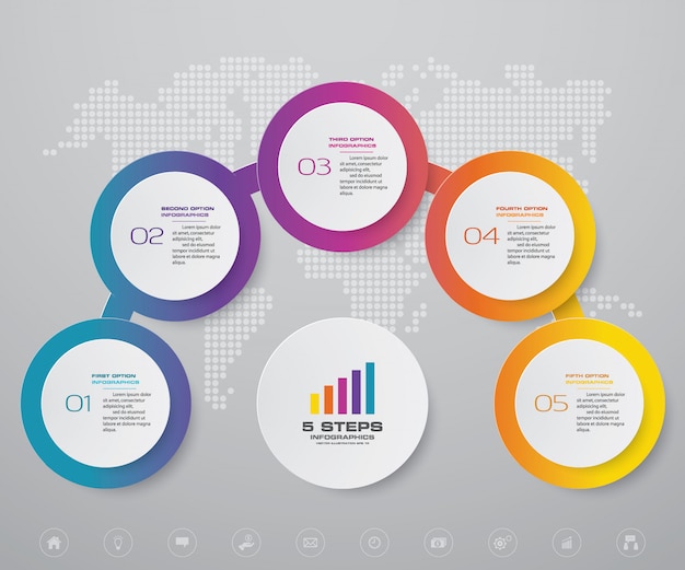Elemento de infografías de línea de tiempo