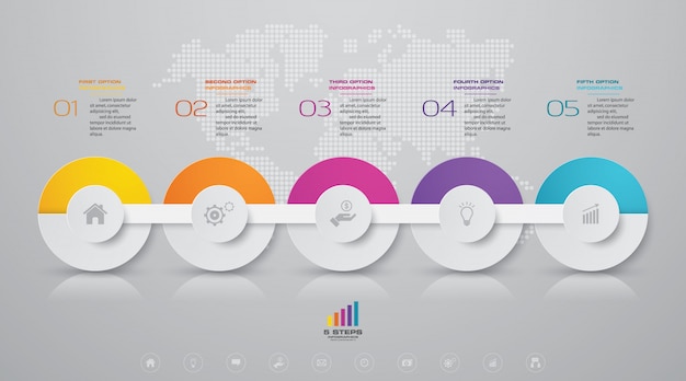 Elemento de infografías de línea de tiempo