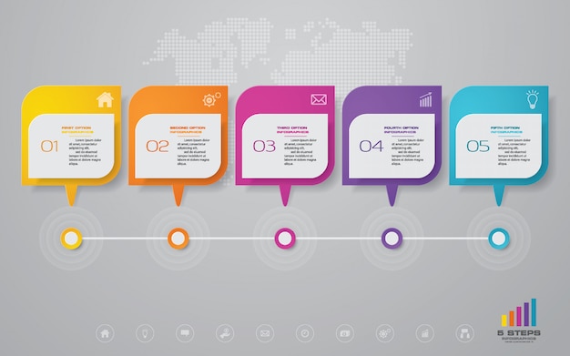 Elemento de infografías de línea de tiempo