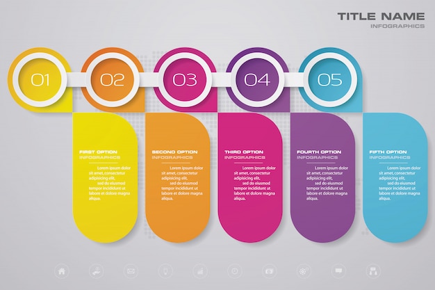 Elemento de infografías de línea de tiempo