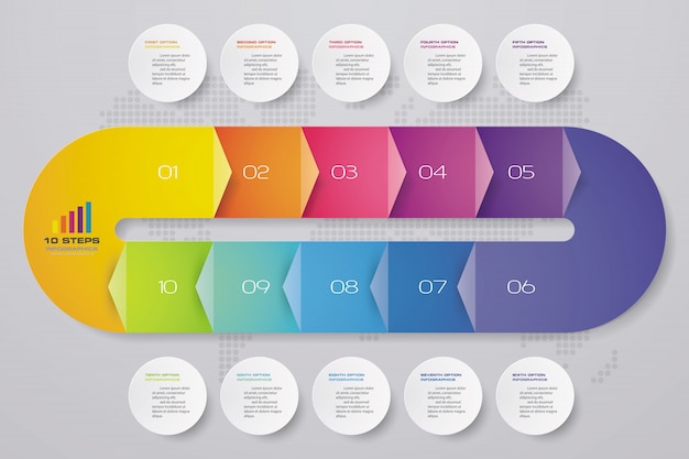 Elemento de infografías de línea de tiempo