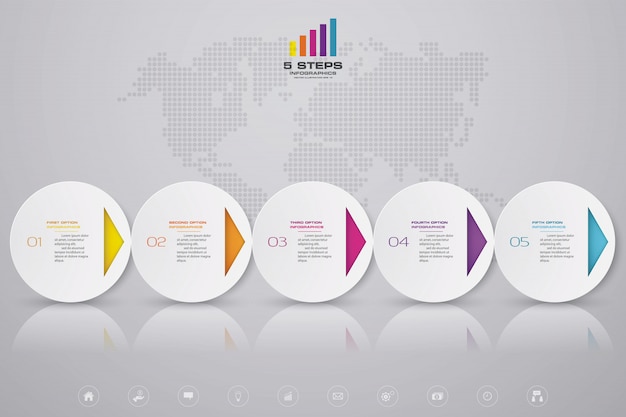 Elemento de infografías de línea de tiempo