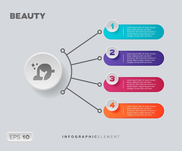 Elemento infográfico de belleza