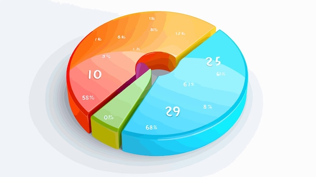 Elemento infográfico circular para segmentos porcentuales en vector
