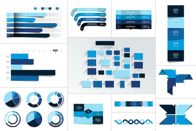 Vector elemento infográfico conjunto grande vector