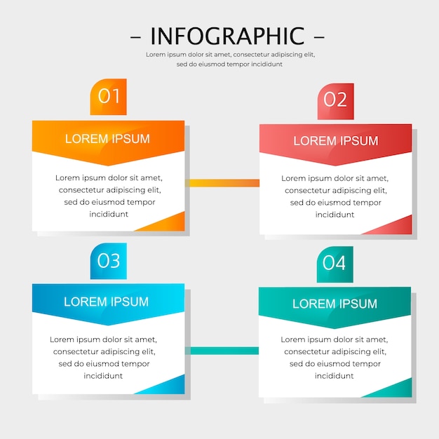 Elemento infográfico cuadrado colorido