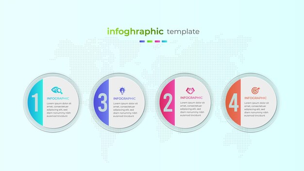 Elemento infográfico empresarial creativo con efecto transparente.