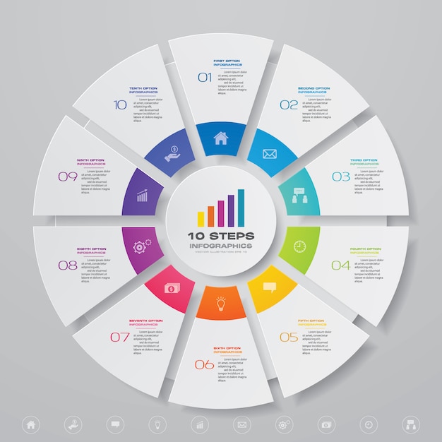 Elemento infográfico del gráfico de ciclo