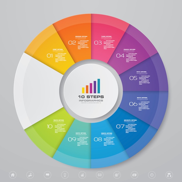 Elemento infográfico del gráfico de ciclo