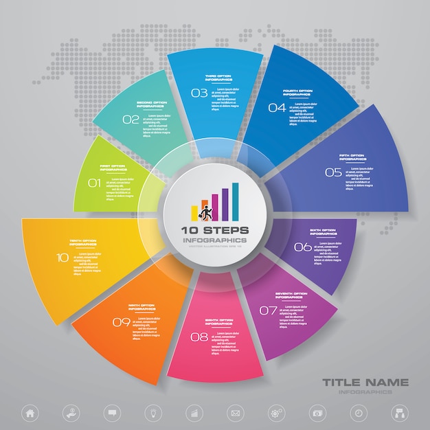 Elemento infográfico del gráfico de ciclo