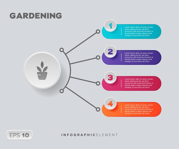 Elemento infográfico de jardinería