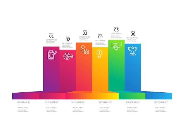 Vector elemento infográfico de línea de tiempo de pasos horizontales