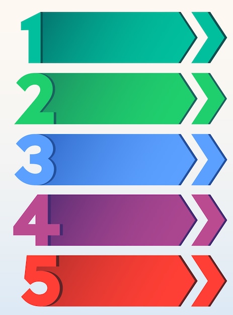 El elemento INFOGRAPHICS resumen el diseño de la plantilla de la lista de los cinco primeros