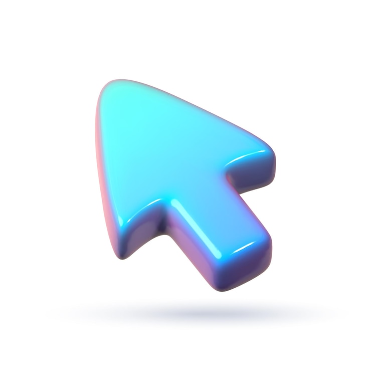 Vector elemento de interfaz de la computadora con la flecha del cursor del ratón de colores brillantes