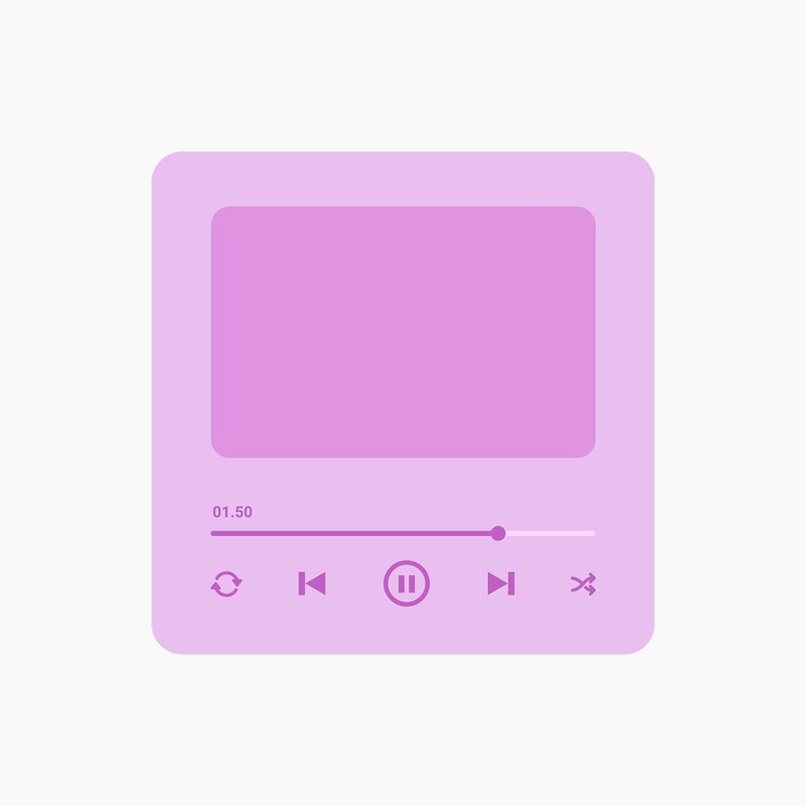 Vector elemento de interfaz del reproductor de música