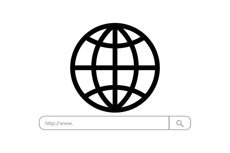 Vector elemento de interfaz de sitio web con icono web y ilustración vectorial de botón de presión.