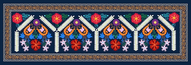 Elemento interior de la casa uzbeka alfombra tradicional en estilo retro Producto textil