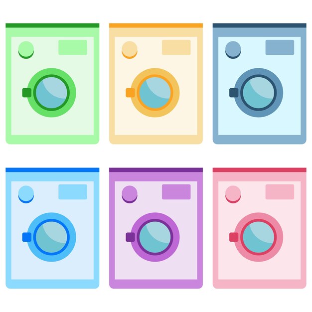 Vector elemento de juego colorido icono de lavadora elemento