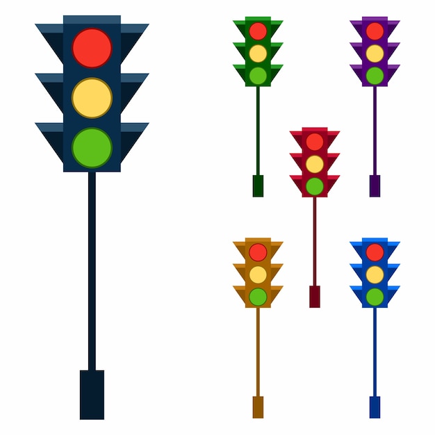 elemento de juego de icono de elemento de semáforo colorido