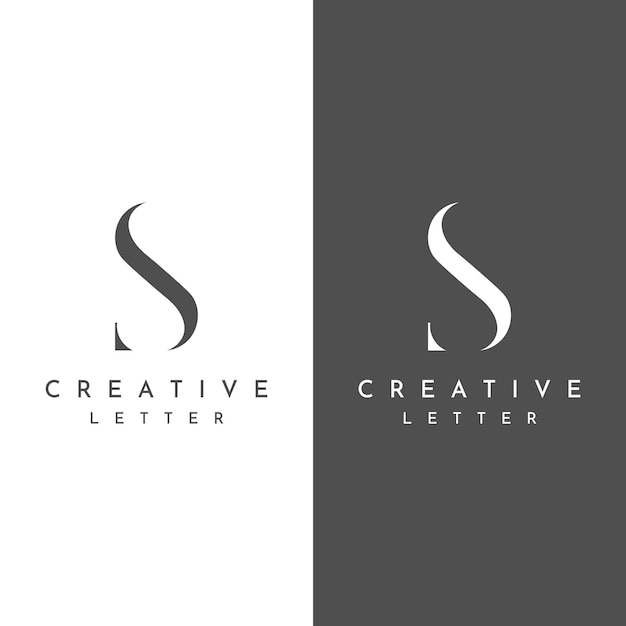 Elemento de letra s inicial de plantilla abstracta de diseño de logotipo con geometría Símbolo s artístico moderno y minimalista