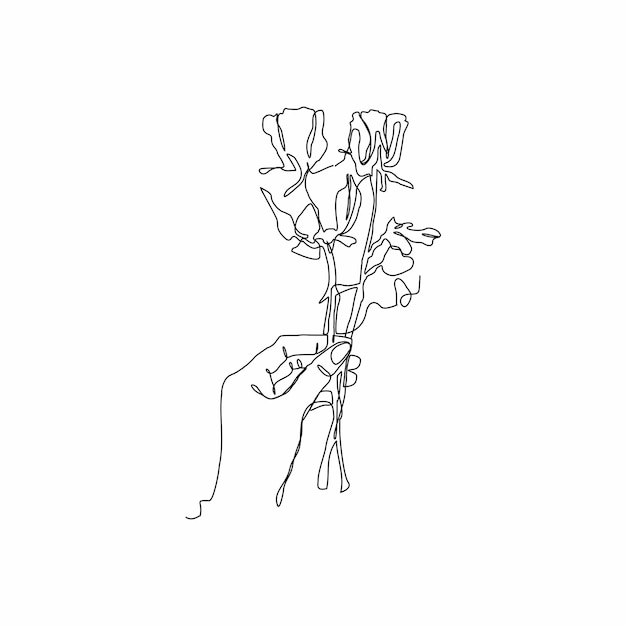 elemento de línea continua de agarre de flor