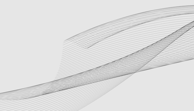 Elemento de líneas de onda abstractas para cartel de folleto de banner Arte de línea curva estilizada ondulada