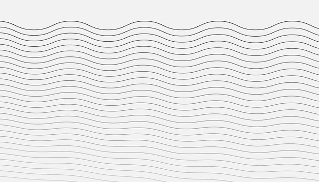 Elemento de líneas de onda abstractas para cartel de folleto de banner Arte de línea curva estilizada ondulada