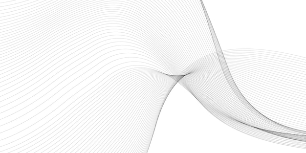 Elemento de líneas de onda abstractas para cartel de folleto de banner Arte de línea curva estilizada ondulada