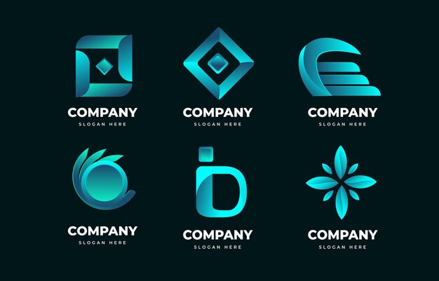 Elemento de logotipo abstracto con concepto de gradiente