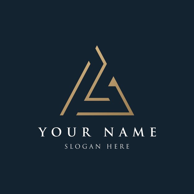 Elemento de logotipo abstracto de triángulo geométrico moderno y lujoso Logotipo para marca comercial y empresa
