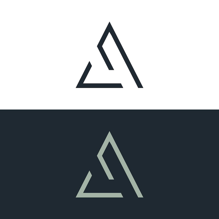 Vector elemento de logotipo abstracto de triángulo geométrico moderno y lujoso logotipo para marca comercial y empresa