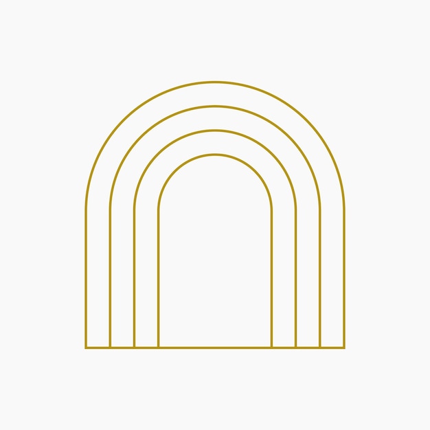 Vector elemento de logotipo elegante de marco de arco múltiple