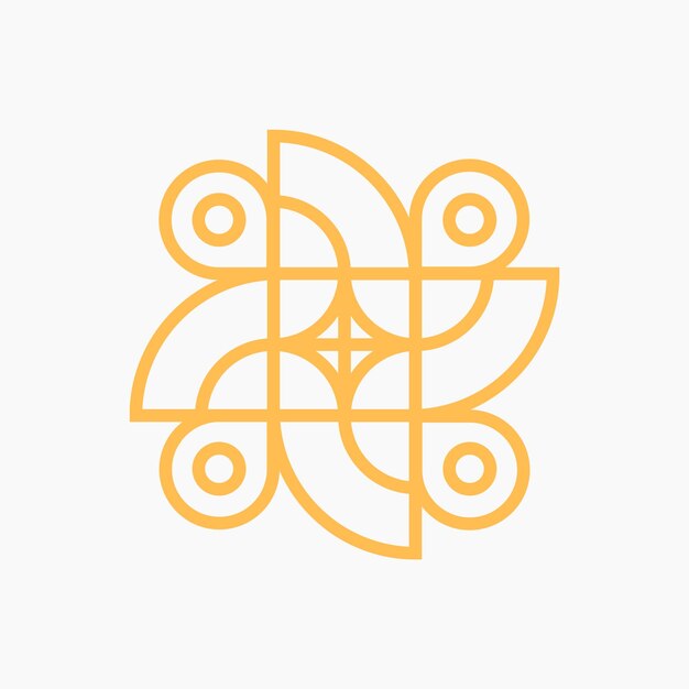 Elemento de logotipo de flor geométrica