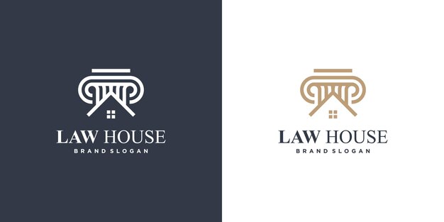 Elemento de logotipo de ley con estilo único Premium Vector parte 1