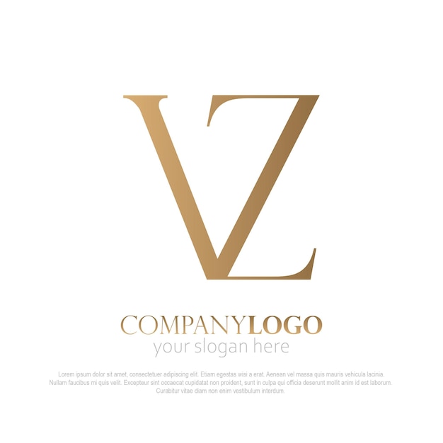 Elemento del logotipo del monograma VZ