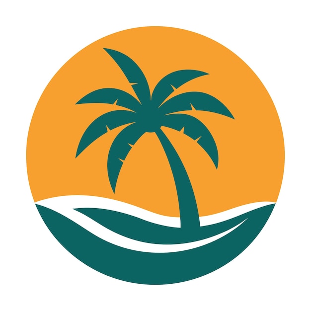 Elemento del logotipo de la palmera Icono de la palma del verano y de los viajes Ilustración vectorial del logotipo