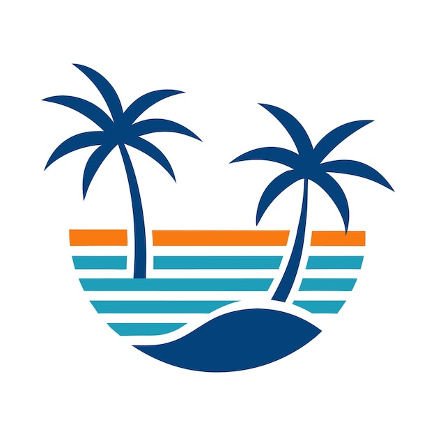Elemento del logotipo de la palmera Icono de la palma del verano y de los viajes Ilustración vectorial del logotipo