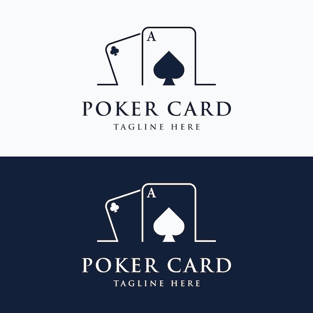 Elemento de logotipo de tarjeta de póquer premium ace Logotipo para juegos de azar, casinos, torneos y clubes