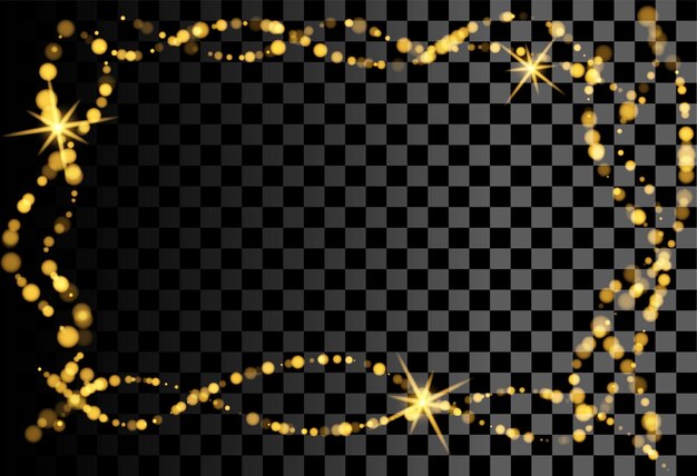 Elemento de luz borroso abstracto que se puede usar para la decoración de la portada o el fondo Bokeh de marco de oro brillante Bokeh