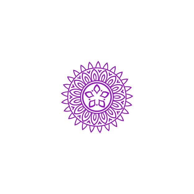 Elemento de mandala púrpura vector decorativo