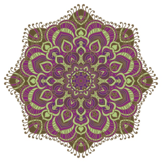 Elemento de mandala de zentangle de color de dibujo a mano